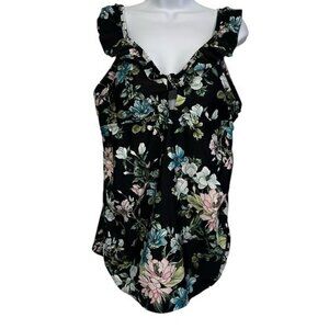 Women's Isabel by Ingrid Black Floral Maternity Swimsuit Size XL EUC #0899